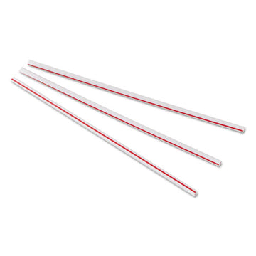 Dixie® Unwrapped Hollow Stir-straws, 5.5", Plastic, White-red, 1,000-box, 10 Boxes-carton freeshipping - TVN Wholesale